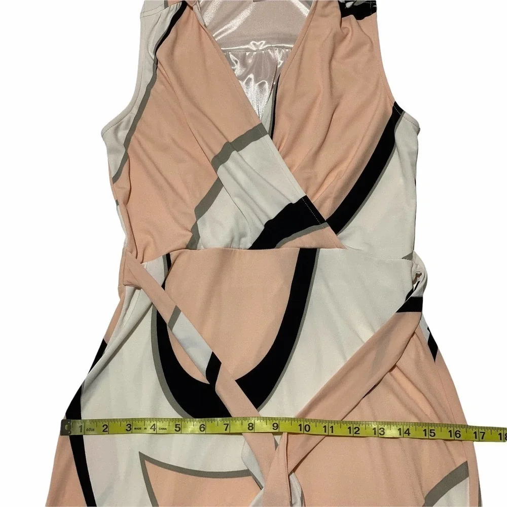 NEW York & Company Pink Abstract Wrap Dress